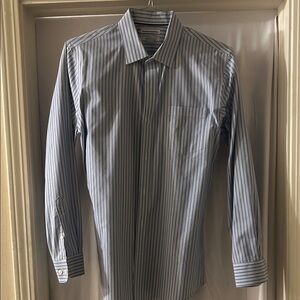 Amazon Essentials Men's Light Blue Striped Dress Shirt